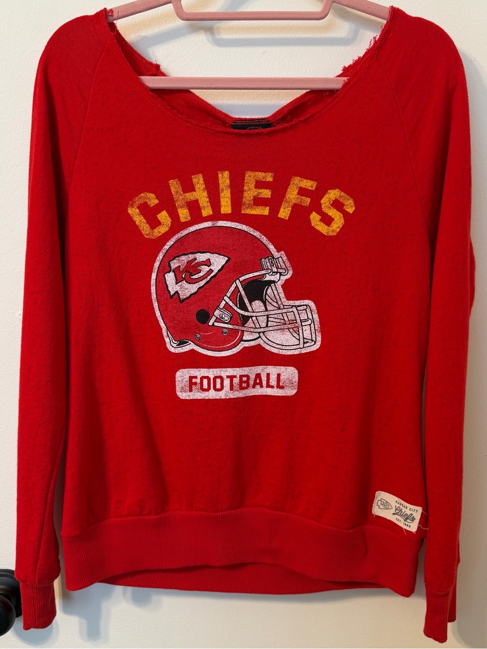 Kansas City Chiefs Red Scoop Neck Sweatshirt
